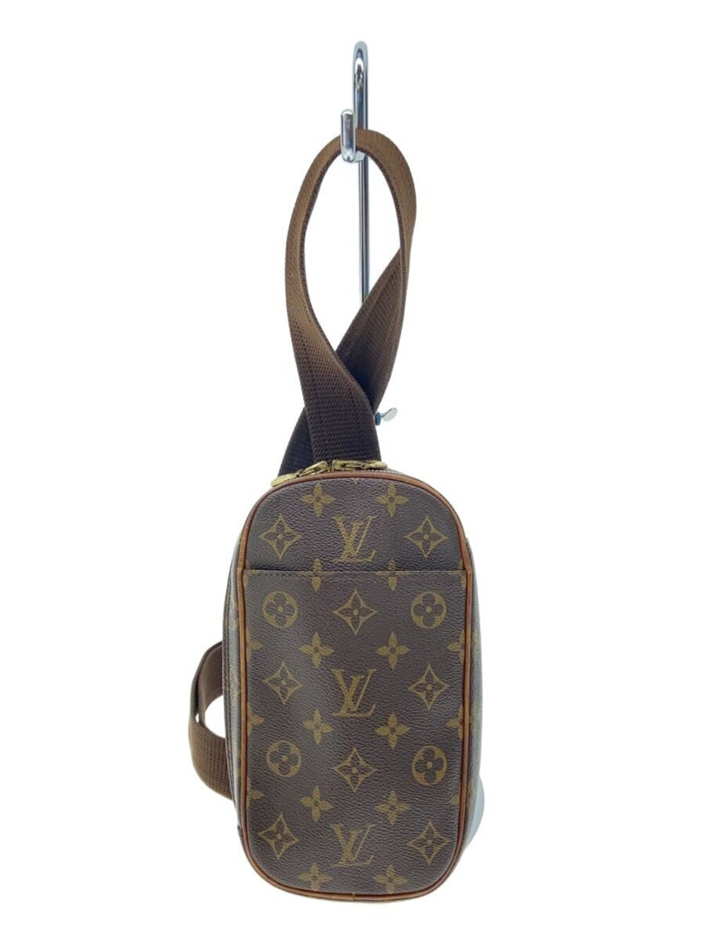 LOUIS VUITTON Pochette Gange Monogram Canvas Leather Brown All over